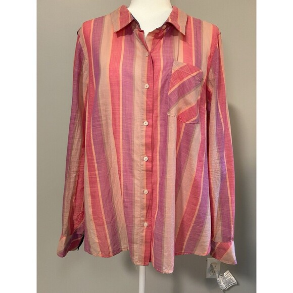 TOMMY HILFIGER Long Sleeve Button Up with Roll Tab Sleeve Size XL - Picture 1 of 9